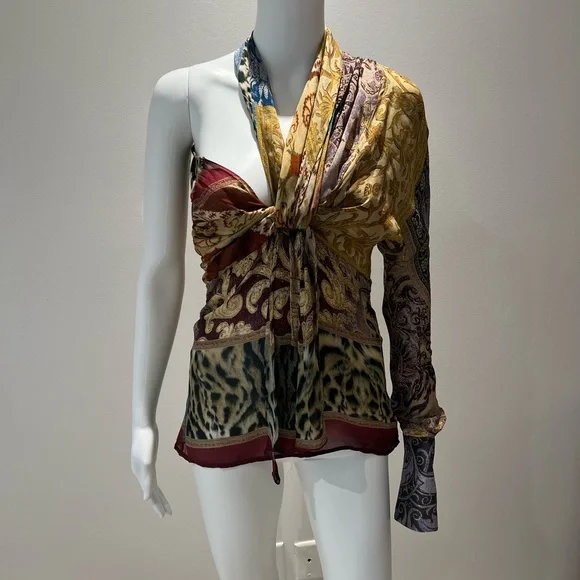 Vintage Roberto Cavalli fall 2004 Runway one-sleeve blouse - Picture 10 of 15
